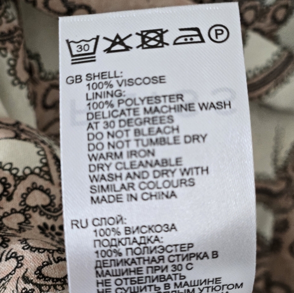 Reiss Ivory Nico Printed Mini Shirt Dress Size 8 Neutral Pockets Short Sz 8 - Picture 10 of 11